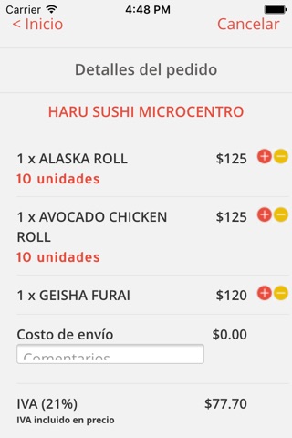 Haru Sushi screenshot 3