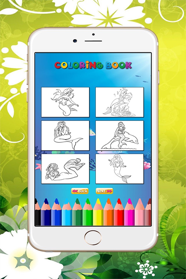 Mermaid Coloring Book For Girls: Learn to color and draw a Mermaid, Free games for children screenshot 2