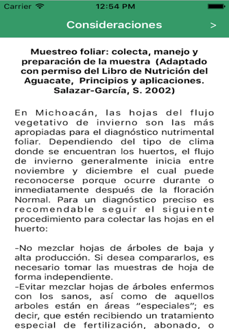 Diagnóstico Nutrimental Foliar del Aguacate Hass de Michoacán screenshot 2