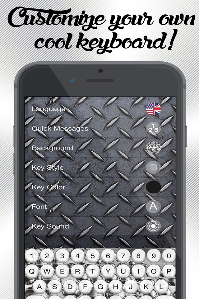 Silver Keyboard Themes Free – Luxury Keyboards with Fancy New Emoji.s, Fonts and Backgrounds screenshot 3