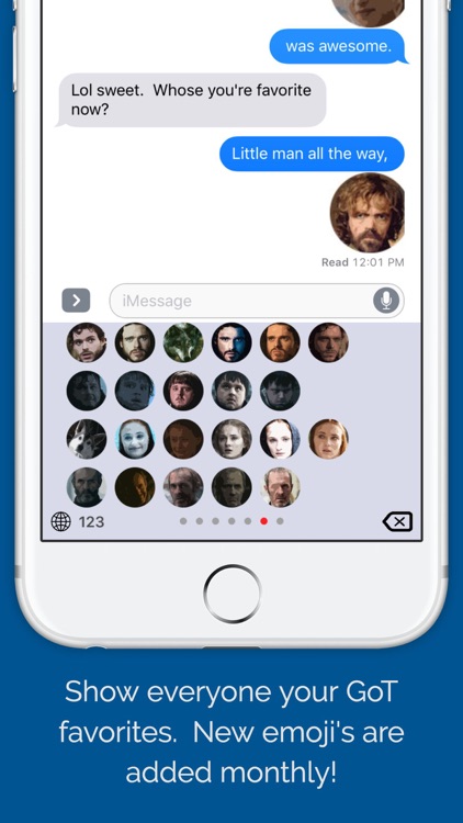 Character Emoji Keys - based on Game of Thrones