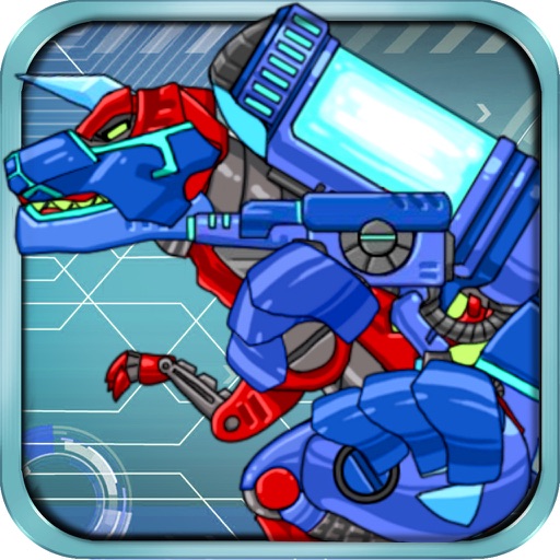 Dinosaur Wars: children's toys, dinosaurs of the Jurassic and the future of machine warriors- Long combination icon