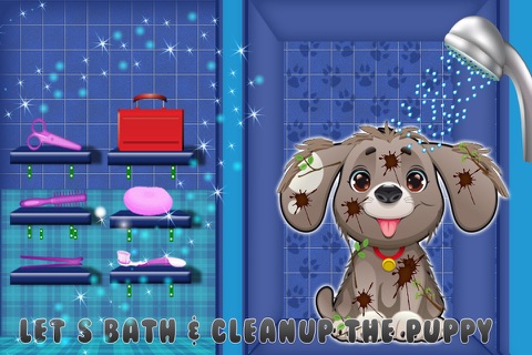 Pet Salon – Give bath, dress up & makeover to little puppy in this kids game screenshot 2