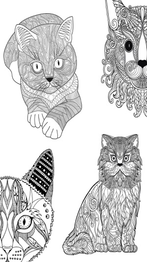 Cats & kittens - Mandalas coloring book for adults(圖4)-速報App