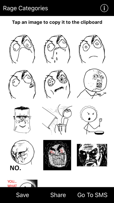 RageToSMS - Rage Faces Emoji Texting & SMS Screenshot 1