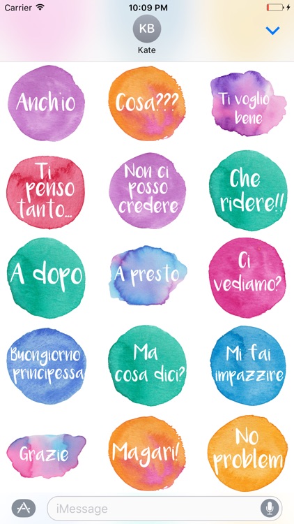 Ciao - Stickers dipinti a mano in acquerello