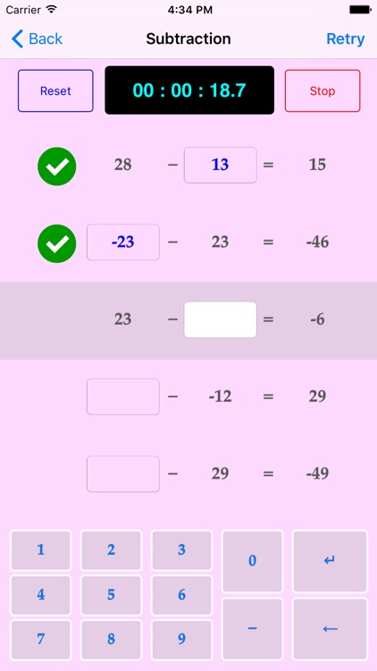 Negative Number Subtraction