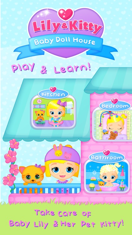 Lily & Kitty Baby Doll House - Little Girl & Cute Kitten Care screenshot-3