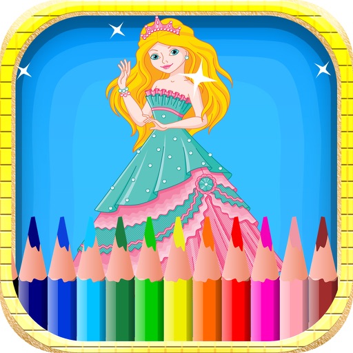 Princess Coloring Book for Girls - Learn to Color Cinderella Icon