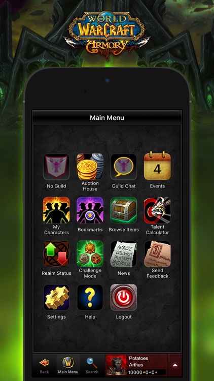 World of Warcraft Mobile Armory