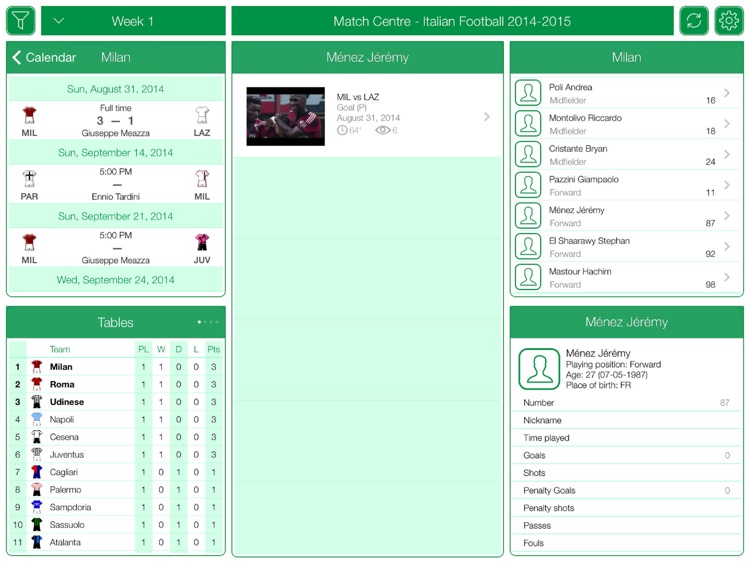 Italian Football Serie A 2016-2017 - Match Centre