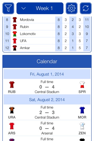 Russian Football 2014-2015 - Mobile Match Centre screenshot 2