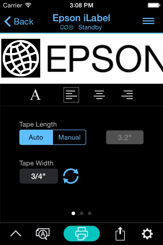 Epson iLabel screenshot 2