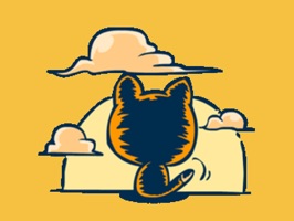 Up your texting game with playful animated stickers of Dooral the silly cat and add on accessories
