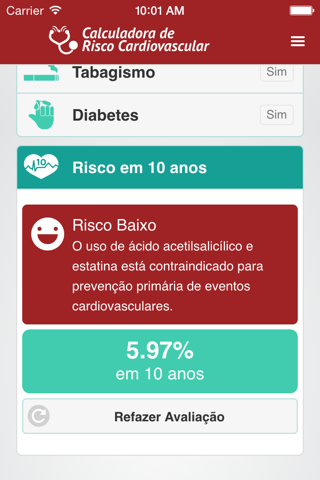 Calculadora de Risco Cardiovascular - TelessaúdeRS screenshot 2