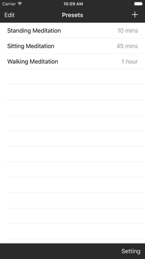 Preset Meditation Timer