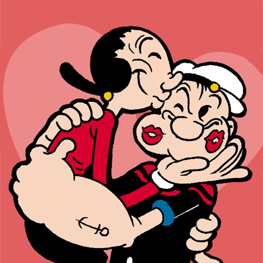 popeye and olive oil kissing