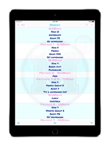 MySchoolTimes - timetable, agenda for iPad screenshot 3