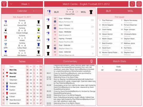 English Football 2011-2012 - Match Centre screenshot 3