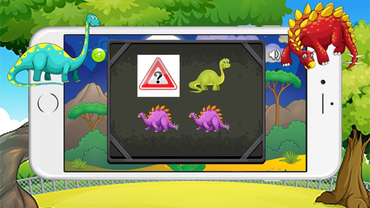 Cute dinosaurs remembering (IQ) matching games for kids