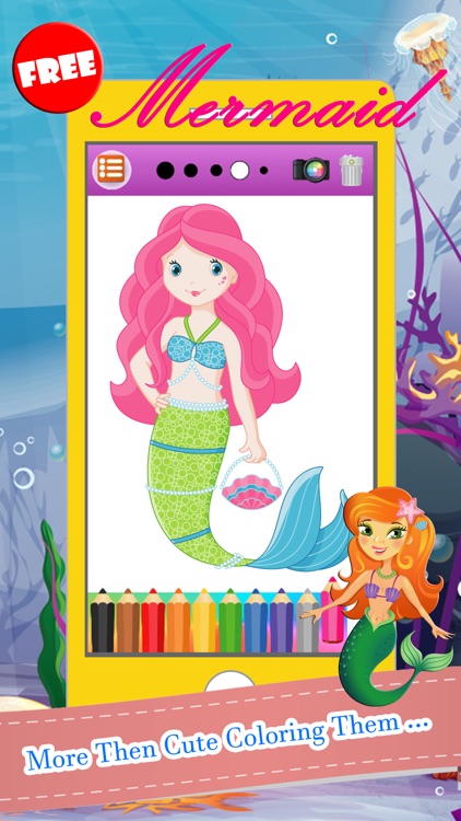 Mermaid Coloring Book Paint Games Free For Kids 2 screenshot-3