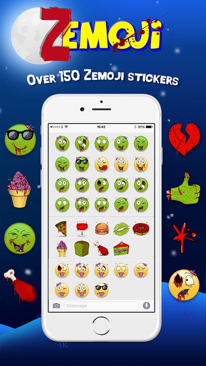 Zemoji Zombie Emoji - Halloween iMessage Stickers