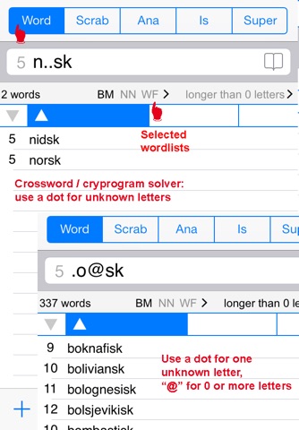 NO Words Finder PRO/Norwegian screenshot 2