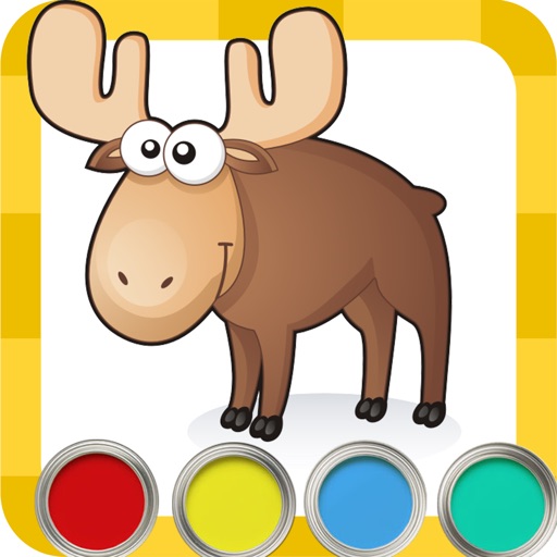 Coloring pages for kids - preschool and kindergarten games for toddlers book painter icon