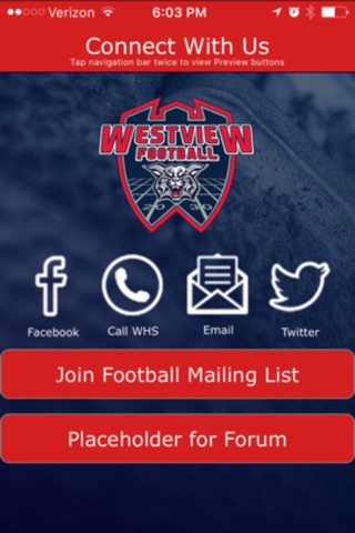 Westview Football app screenshot 2