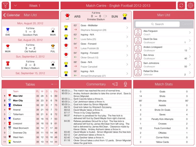 English Football 2012-2013 - Match Centre(圖2)-速報App