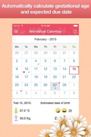 Menstrual Calendar - Cycle Period Tracker screenshot 2