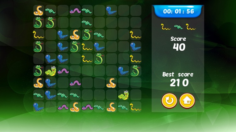 Rolling Snake Slithering In Square Match 5 Puzzle