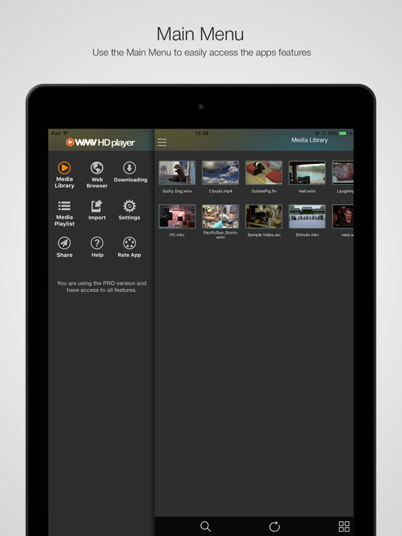 WMV HD Player Pro - Importer screenshot