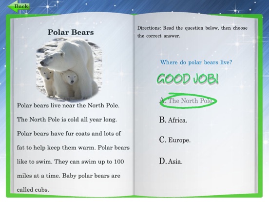 Kids Reading Comprehension Level 1 Passages For iPad screenshot