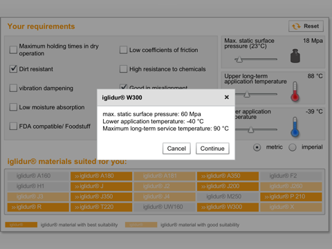 Bar stocks product finder screenshot 2