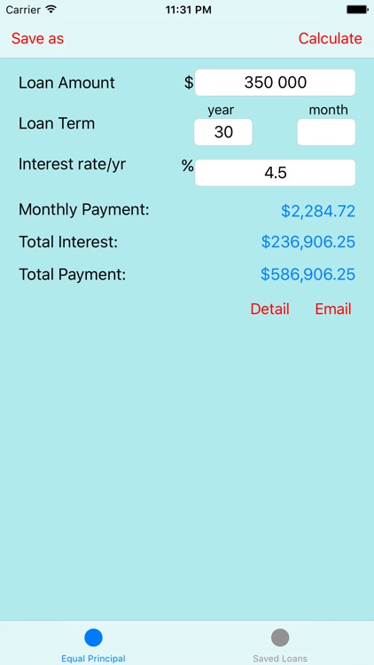 Loan Manager: Calculate loans with Equal Principal