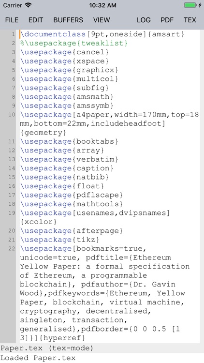 TeX Writer - LaTeX On The Go