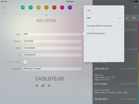 Morgan's Litigation Calculator screenshot 3