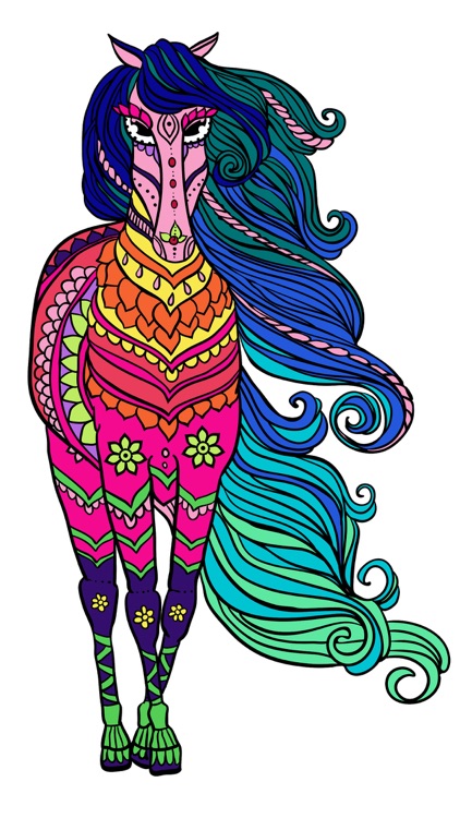 Mandalas Horses Coloring pages for adults - Pro by Valenapps