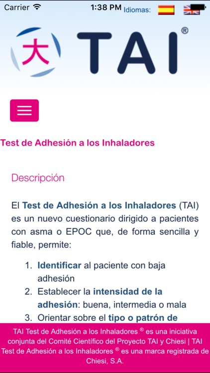 Cuestionario TAI Test de Adhesión a los Inhaladores