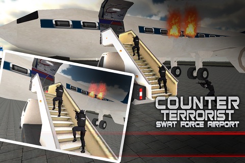 Airplane SWAT Team Force Elite Sniper Mission 3D Hostage screenshot 2