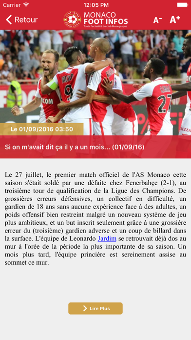 Monaco Foot Infos : toute l'actualité du club Monégasque - AS Monaco édition screenshot 2