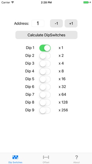 10 Position Dip Switch Calculator