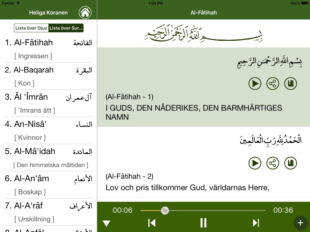 Koranen på Svenska screenshot 2