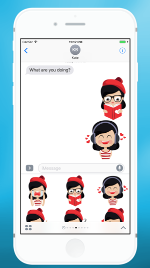 Emotion Girl Sticker for iMessage