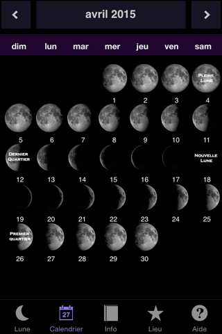 Moon Calendar screenshot 2
