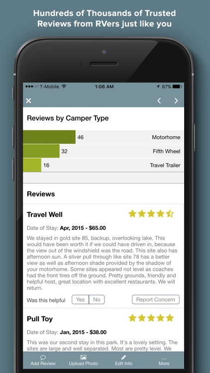 RV Park and Campground Reviews