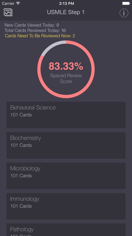 USMLE Step 1 Lite Flashcards App Free with Progress Tracking & Spaced Repetition Score.