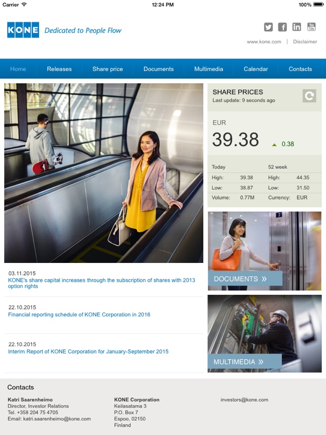KONE Investor Relations App