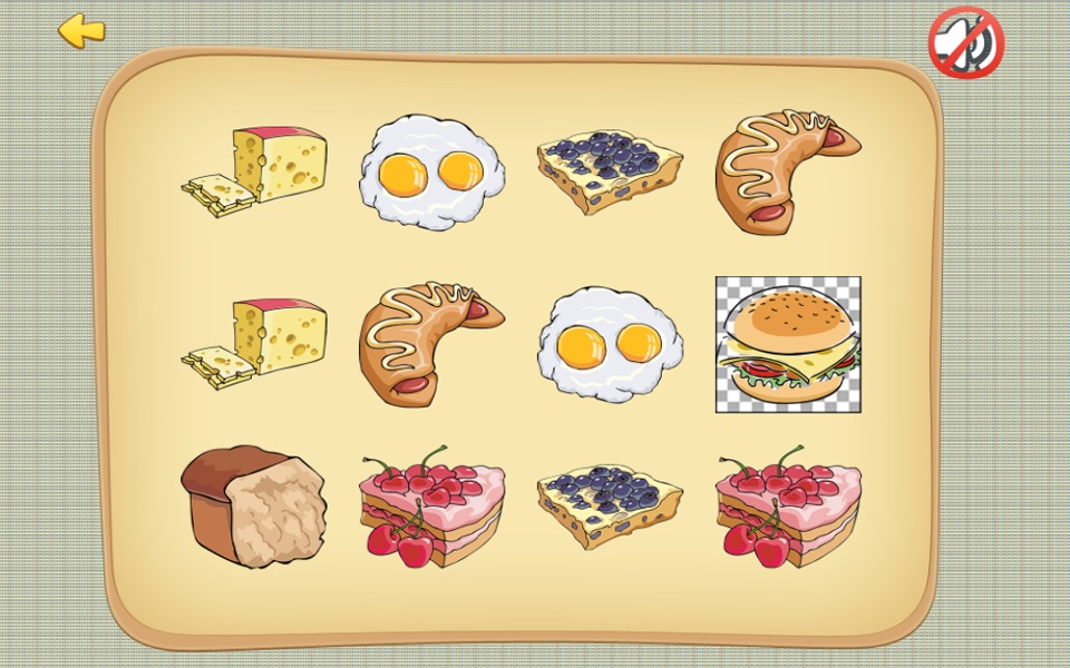 Foods and Sweets Classic Card Matching Game For Kids screenshot 2